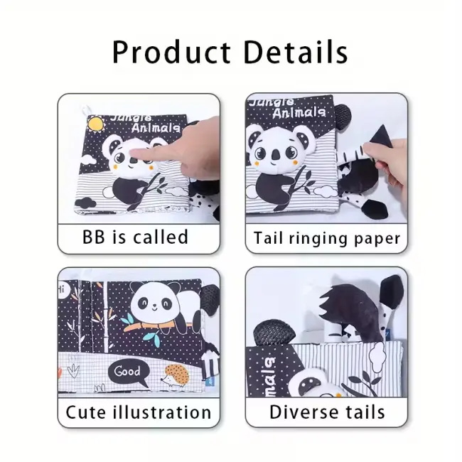 Animal Cloth Book for Babies – 3D Touch & Feel Sensory Learning Book