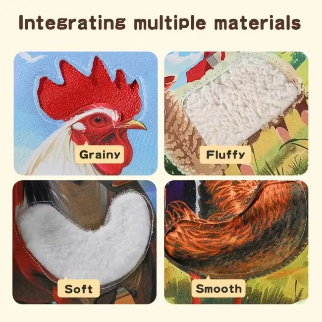 Interactive Baby Sensory Book with Tactile Puzzles & Farm Animal Sounds