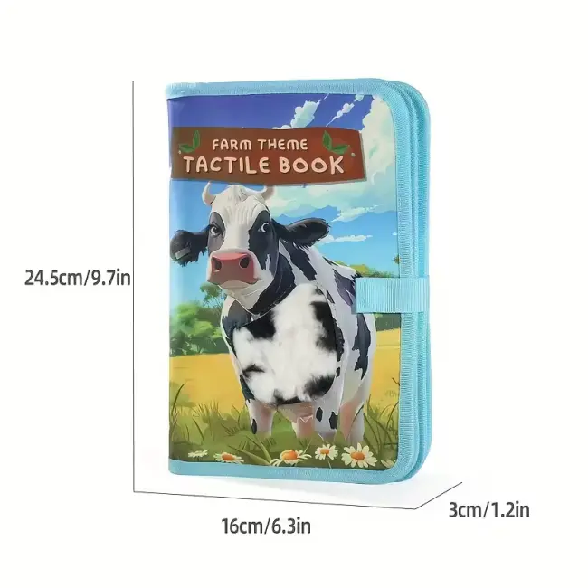Interactive Baby Sensory Book with Tactile Puzzles & Farm Animal Sounds