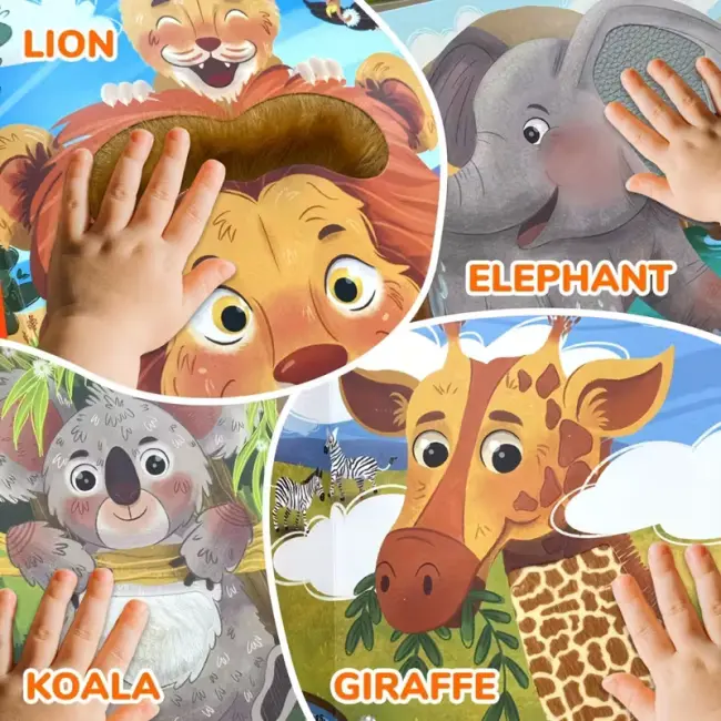 Wild Animal Touch & Feel Sensory Book for Toddlers
