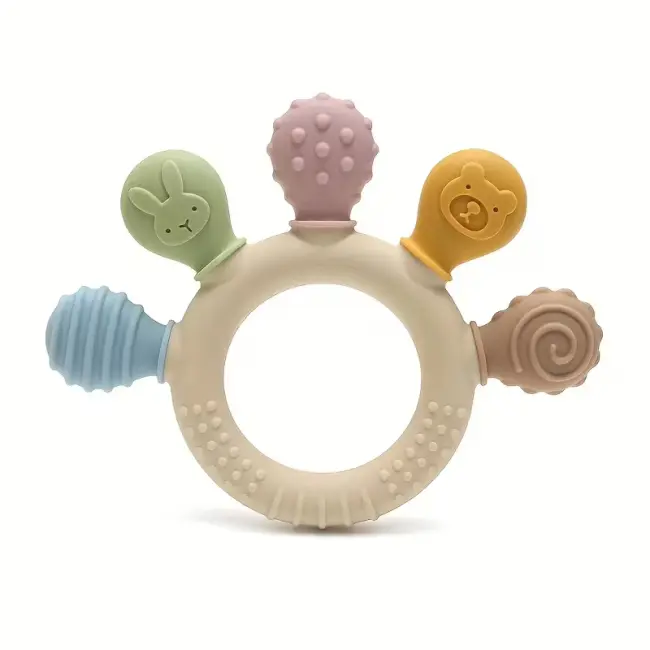 Baby Silicone Teether – Soft Round Teething Rings