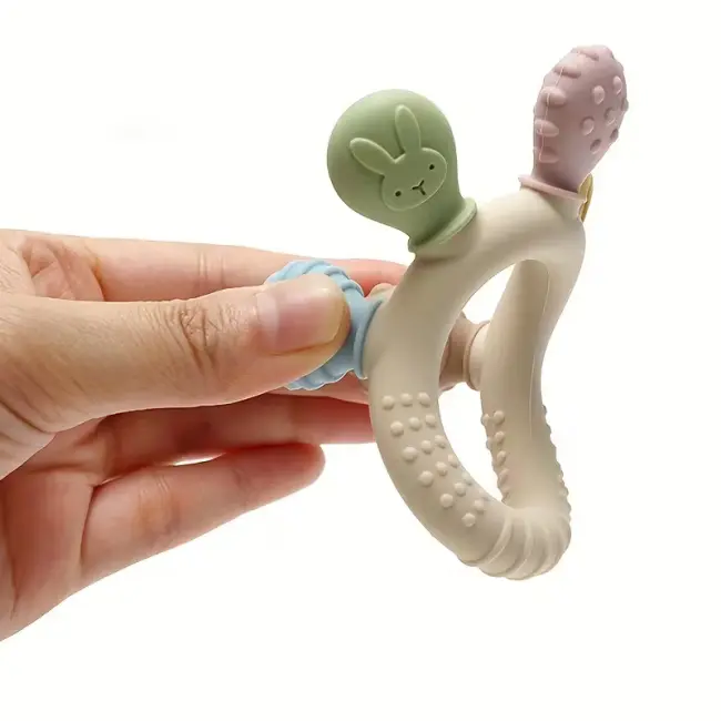 Baby Silicone Teether – Soft Round Teething Rings