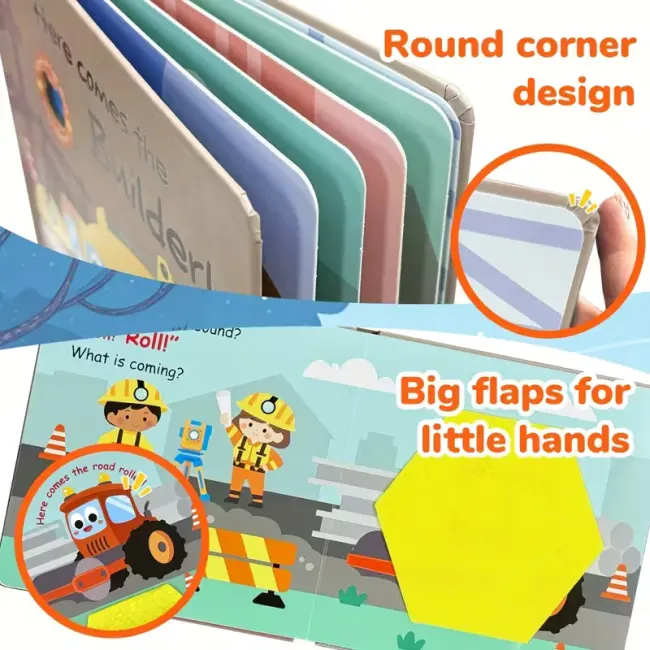 Interactive Lift-the-Flap Engineering Vehicles Board Book