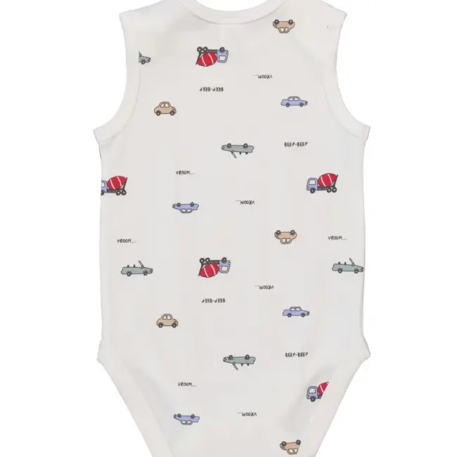 Baby Cotton Sleeveless Bodysuit – Off White