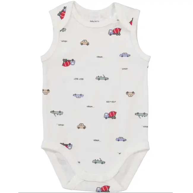 Baby Cotton Sleeveless Bodysuit – Off White
