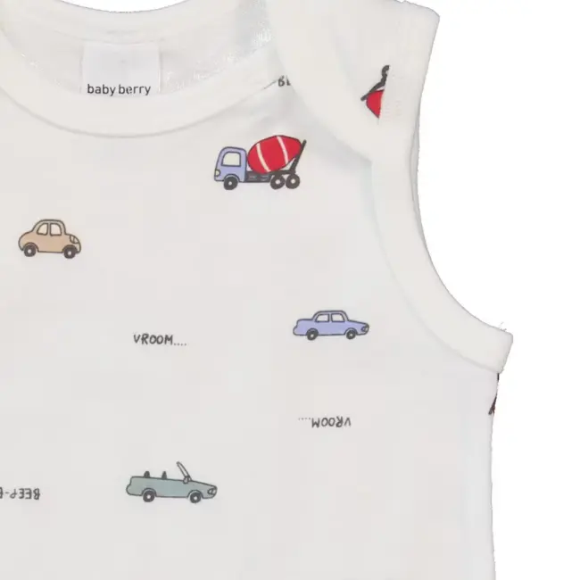Baby Cotton Sleeveless Bodysuit – Off White