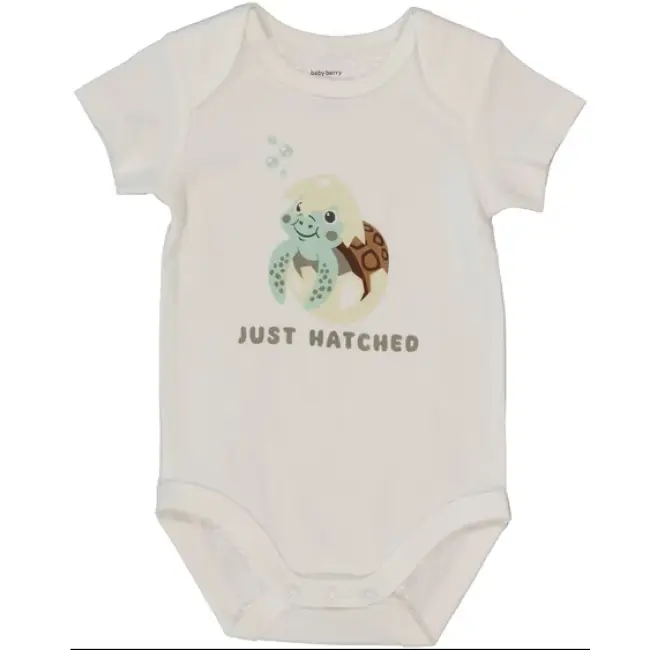 Baby Short Sleeve Cotton Interlock Bodysuit – Off White