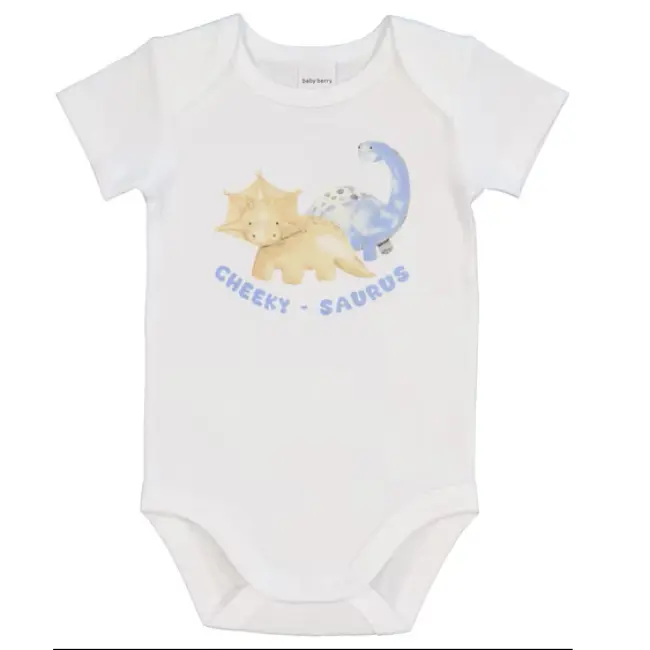 Baby Short Sleeve Cotton Interlock Bodysuit – Off White