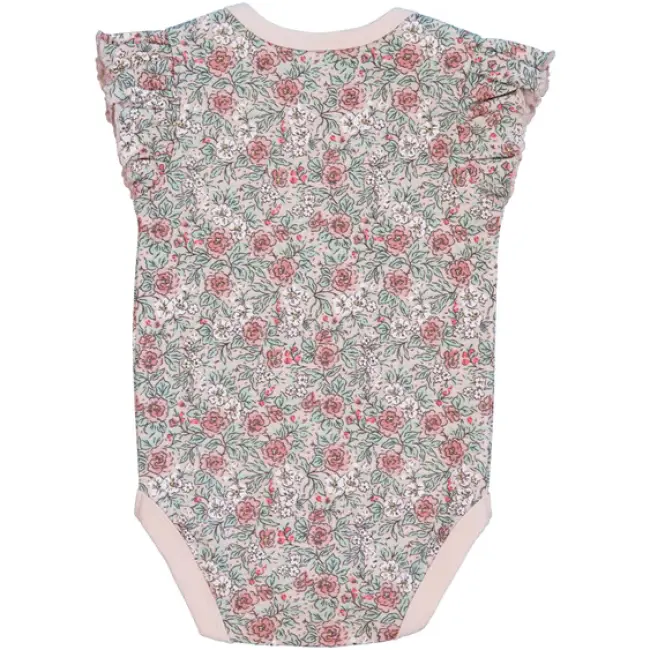 Baby Frill Sleeve Cotton Bodysuit – Light Pink