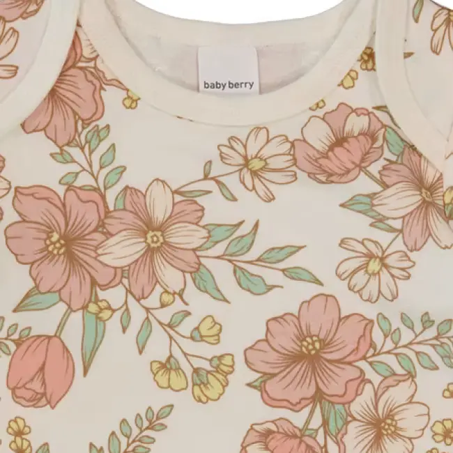 Baby Short Sleeve Cotton Interlock Bodysuit – Cream