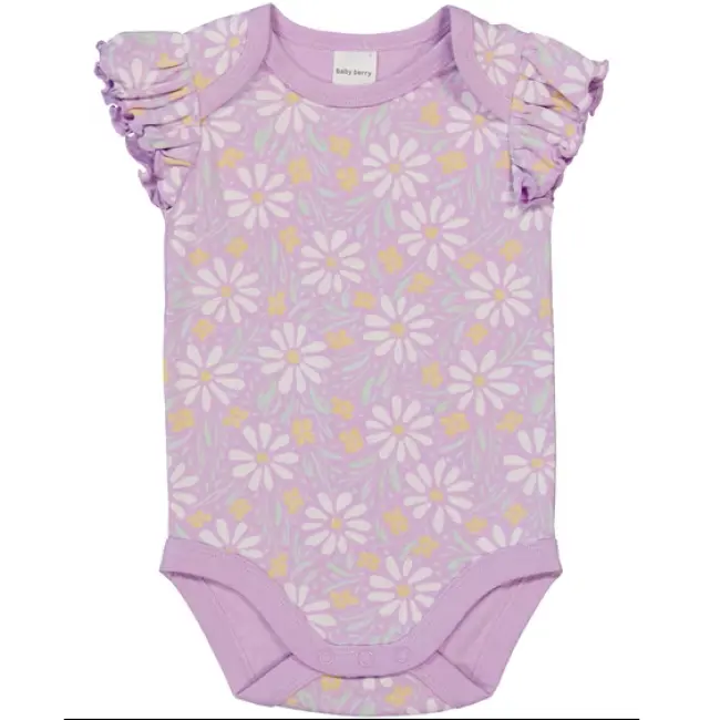 Baby Frill Sleeve Bodysuit – Light Purple