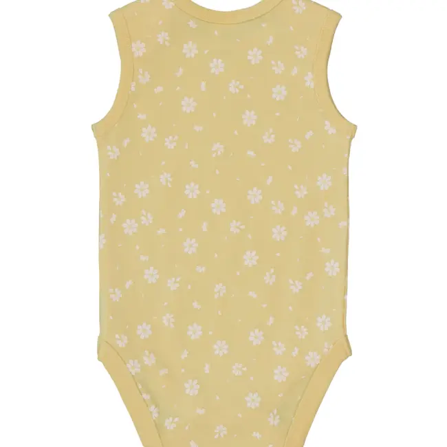 Baby Cotton Sleeveless Bodysuit – Light Yellow