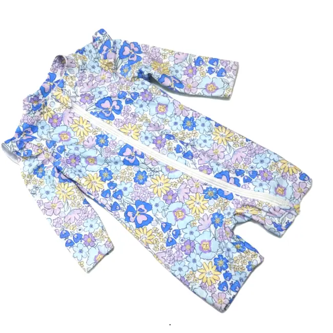 Anko Baby Rashie Beach Suit – Blue Floral (0–6 Months)
