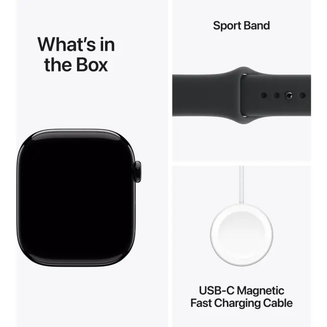 Apple Watch Series 11 46mm Jet Black Aluminium Case GPS Sport Band (M/L) [Black]