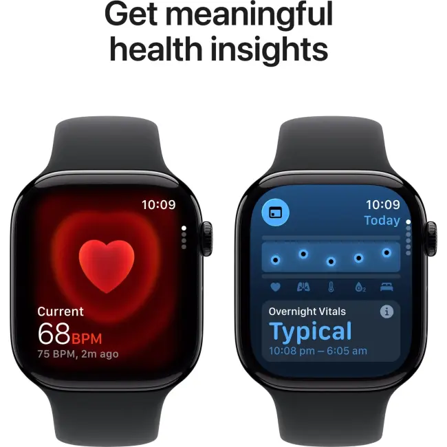 Apple Watch Series 11 46mm Jet Black Aluminium Case GPS Sport Band (M/L) [Black]