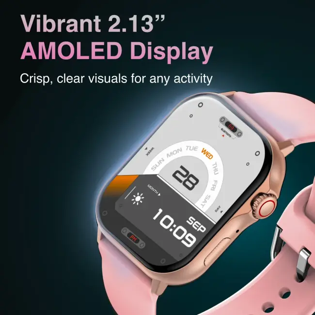 V-Fitness Smart Watch – GPS with 2.1” AMOLED Display (Pink)