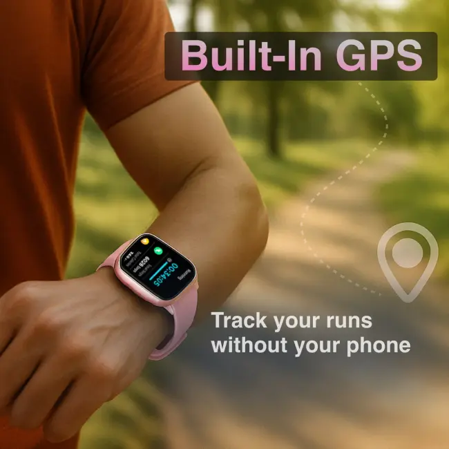 V-Fitness Smart Watch – GPS with 2.1” AMOLED Display (Pink)