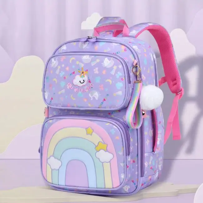 Girls’ School Backpack – Purple -Size (M)