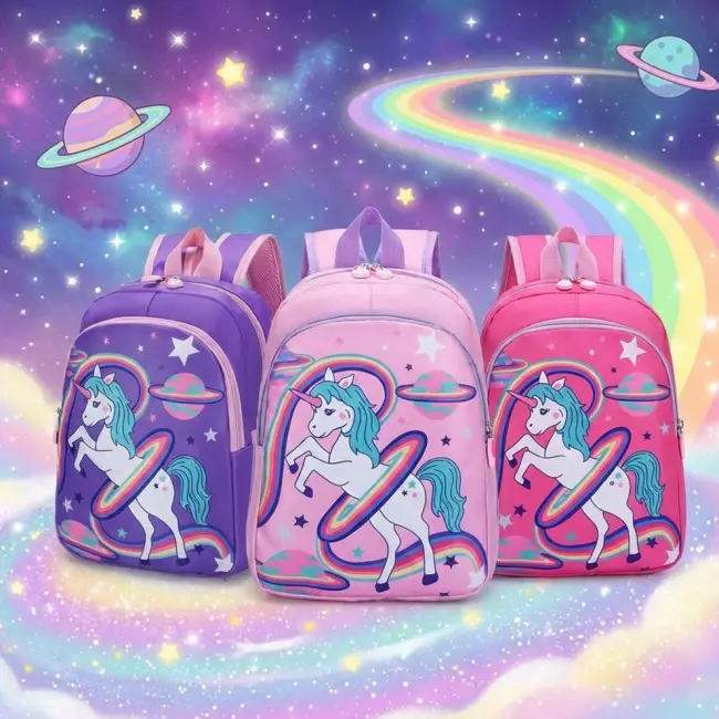 Kindergarten Cute School Bag - Pink/Purple/RoseRed
