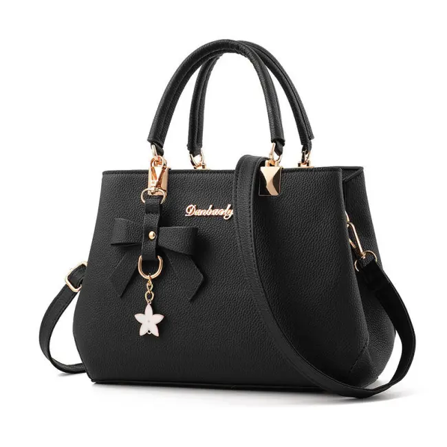Women’s Leather Bow Shoulder & Crossbody Bag – Portable Clasic Handbag
