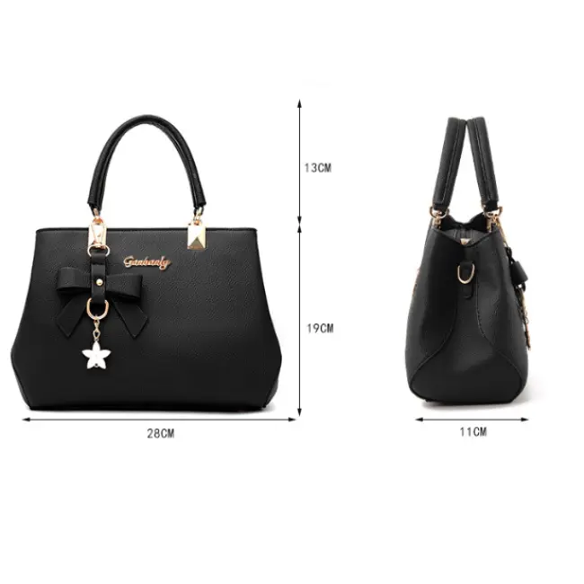Women’s Leather Bow Shoulder & Crossbody Bag – Portable Clasic Handbag
