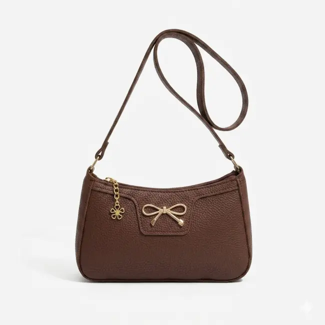 Fashion Bow Korean Style Baguette Underarm Shoulder Bag for Women