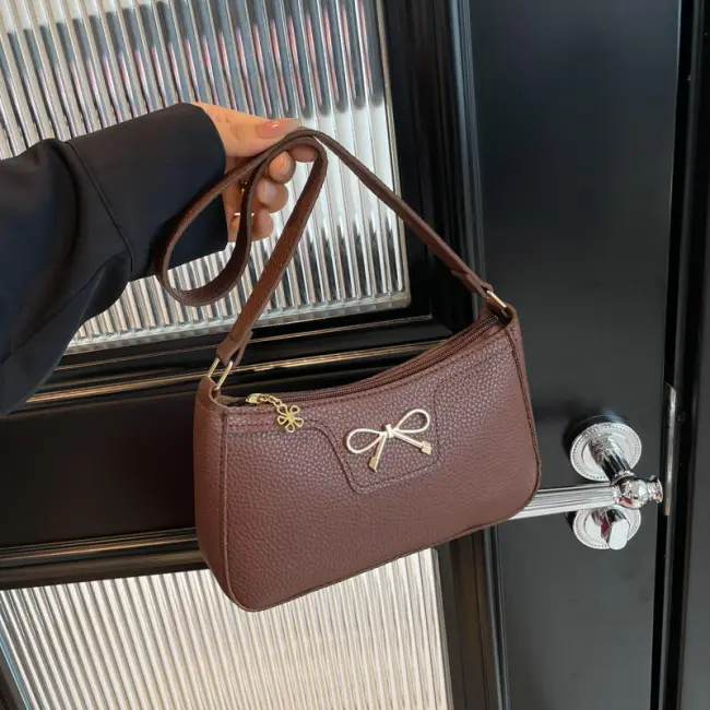 Fashion Bow Korean Style Baguette Underarm Shoulder Bag for Women