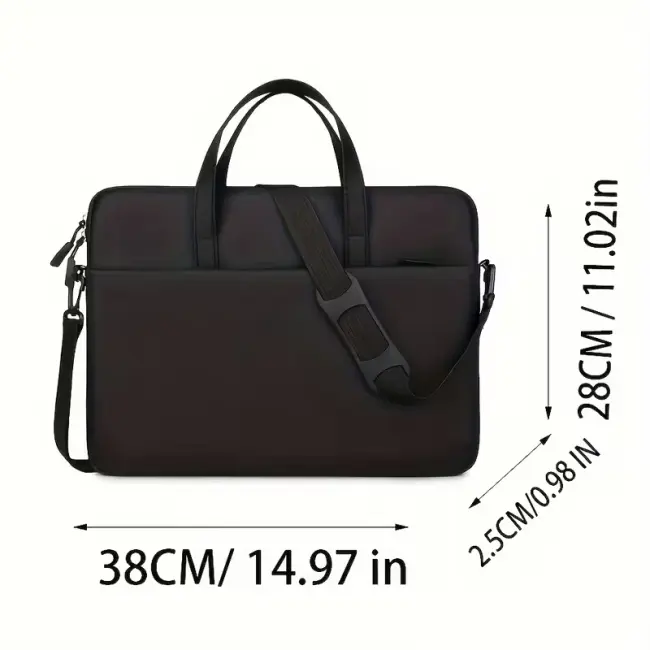 Simple Lightweight Laptop Bag – Black Business Travel laptop bag