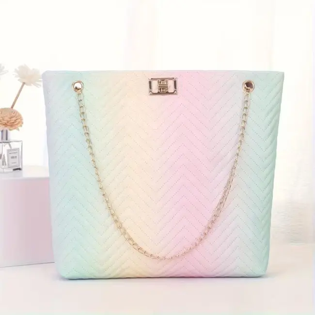 Women’s Gradient Multicolor Striped Shoulder Handbag