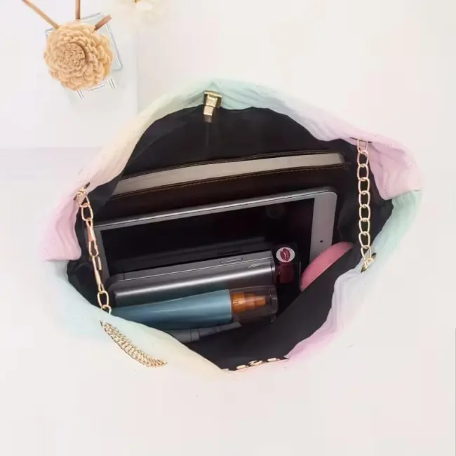 Women’s Gradient Multicolor Striped Shoulder Handbag