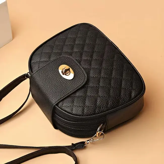 Fashion Diamond Grid Multi-Layer Mini Shoulder Bag for Women