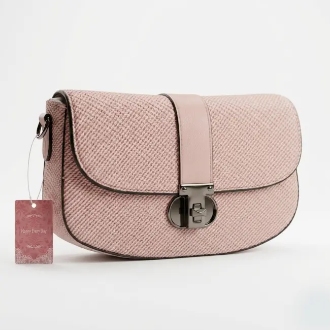 Elegant Textured Saddle Crossbody Shoulder Bag