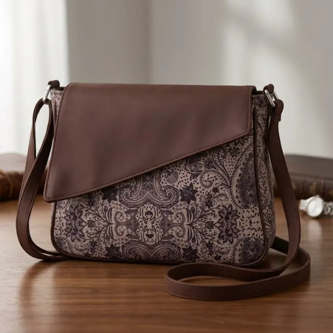 Vintage Floral Pattern Crossbody Bag