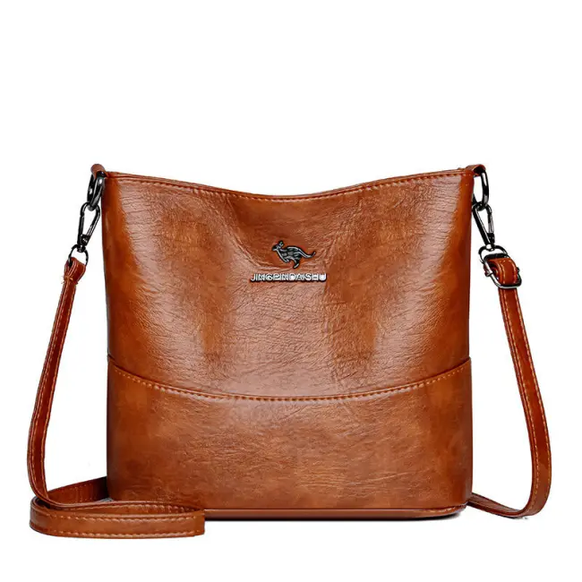 Casual Women's Bucket Bag – Fashion Splicing Wide Strap Shoulder & Crossbody Bag
