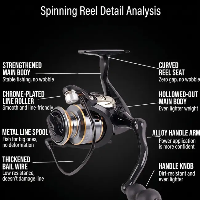 HE7000 Long-Distance Spinning Reel – All-Metal Lure, Imitation & Micro-Object Fishing Reel for Raft and Shore Fishing