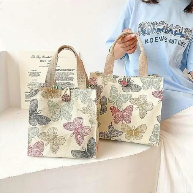 Small Canvas Tote Lunch Bag – Lightweight Commuter Sundries Bag