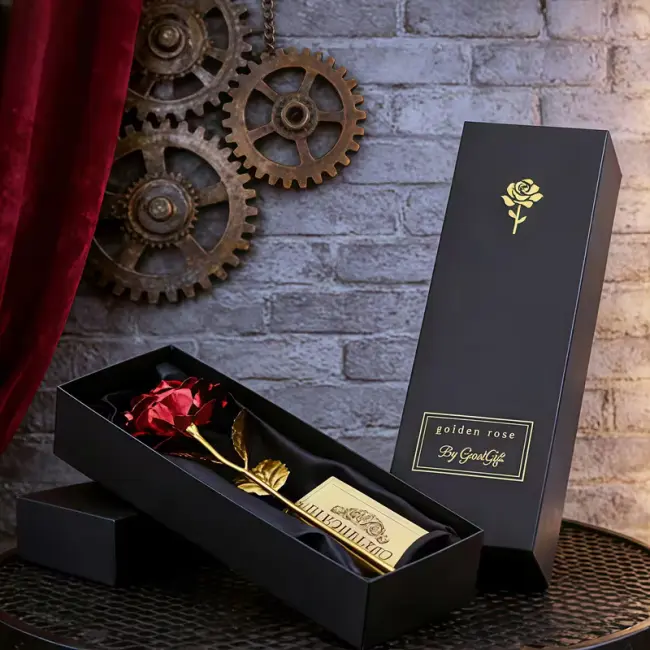 Elegant Faux Rose with Gift Box for Loved Ones