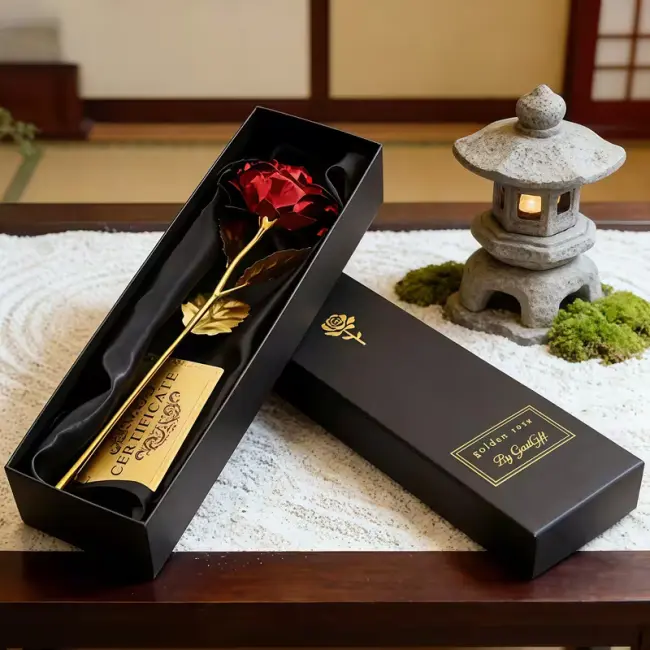Elegant Faux Rose with Gift Box for Loved Ones