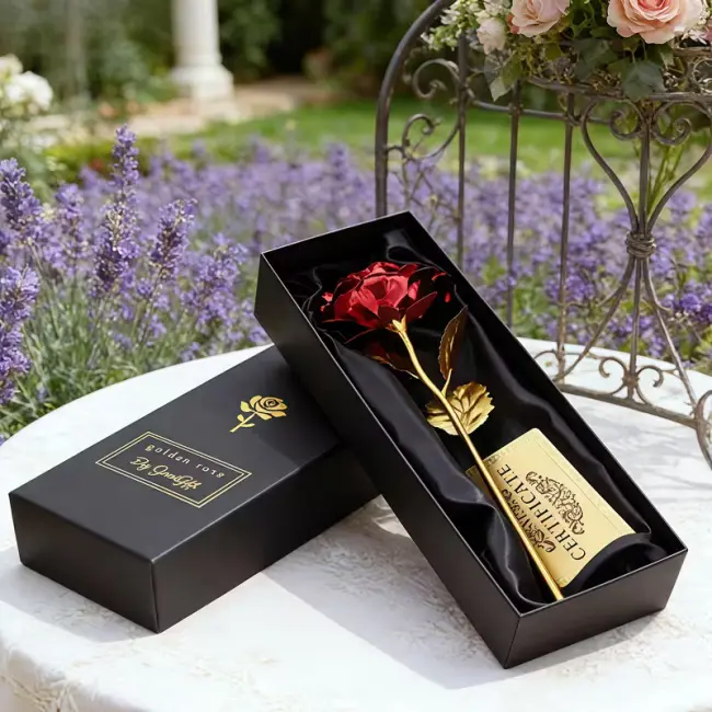 Elegant Faux Rose with Gift Box for Loved Ones