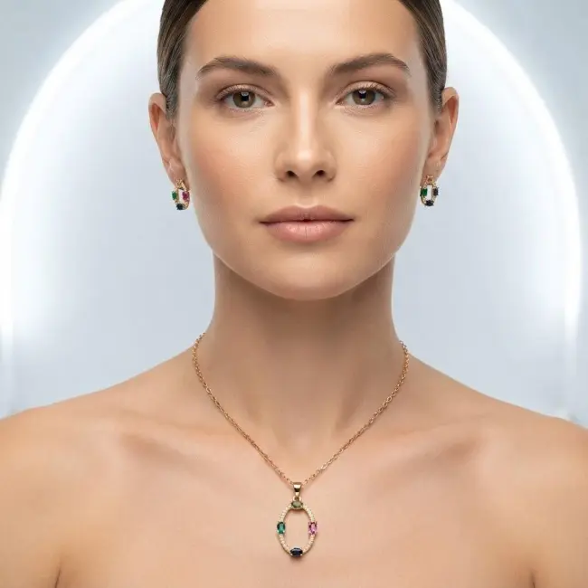 Gold-Plated Lightweight Jewelry Set for Women