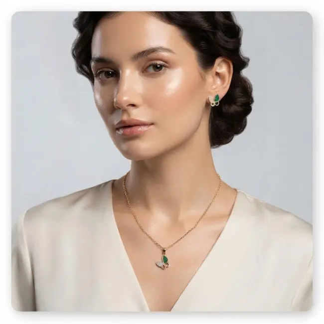 Gold-Plated Lightweight Jewelry Set for Women